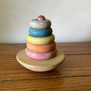 1940s-50s All Wood Child’s Stacking Rings Toy